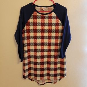 Lularoe Randy red white and blue plaid